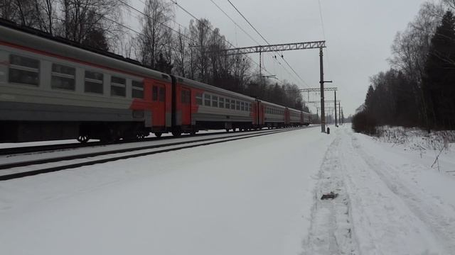 ЭД4М-0038 следует по перегону Селятино-Апрелевка