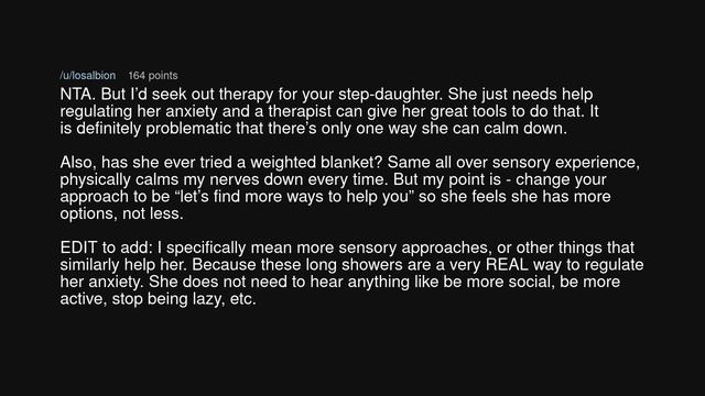 AITA for not letting my step daughter take a shower?