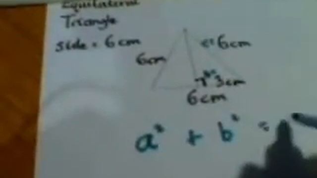 Pythagoras Theorem   height of an equilateral triangle