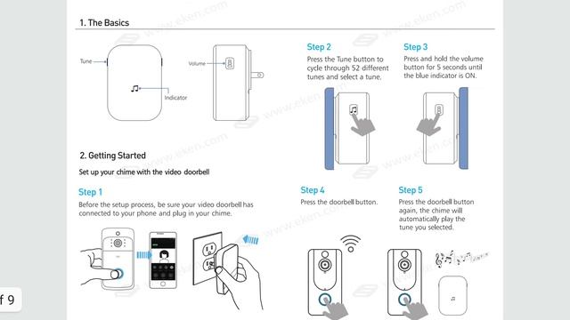 Eken V6 Video Wireless Doorbell English User Manual