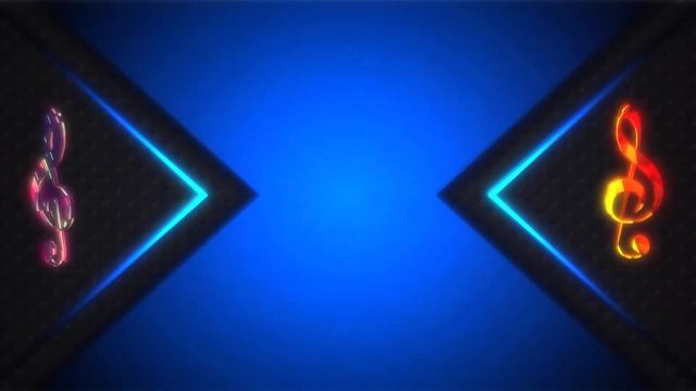 3d music note blue neon light animation background video effects 4k / green screen / chroma key