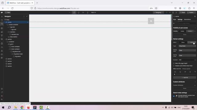 Вёрстка меню сайта / Бесплатный курс "PRO.Webflow"