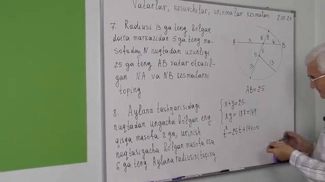 25 19  Kesishuvchi vatarlar va urinma kesmalari 7 8
