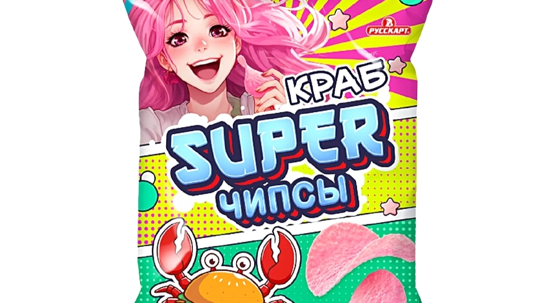 Чипсы Super картофельные вкус Краб. #еда #обзор #рек