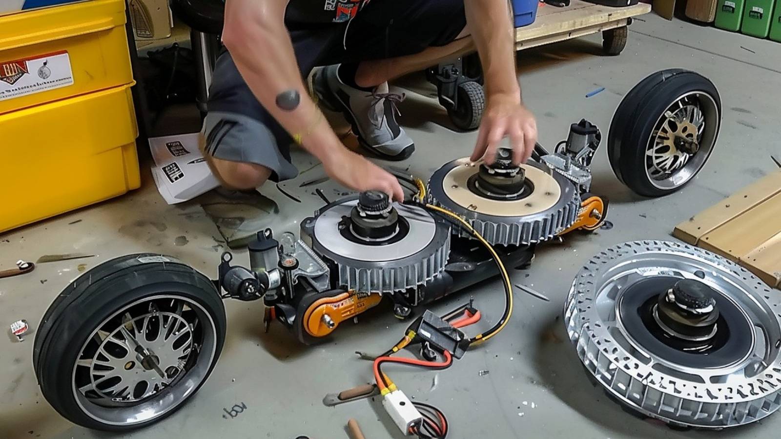 Мужчина Строит СУПЕРМОЩНЫЙ Электроскутер