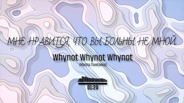 Whynot Whynot Whynot - Мне нравится, что Вы больны не мной (Марина Цветаева) [math rock]