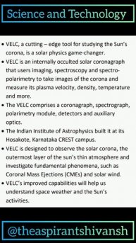 India's Aditya - L1 Spacecraft - The Visible Emission Line Coronagraph (VELC) | Science & Technolog