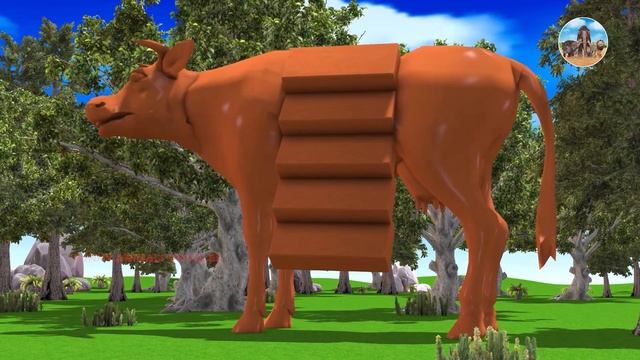 Giant Cow Mud House Farm - Gorilla Rescues Cows from Giant Lion, Wolf | Funny Animals Doodles