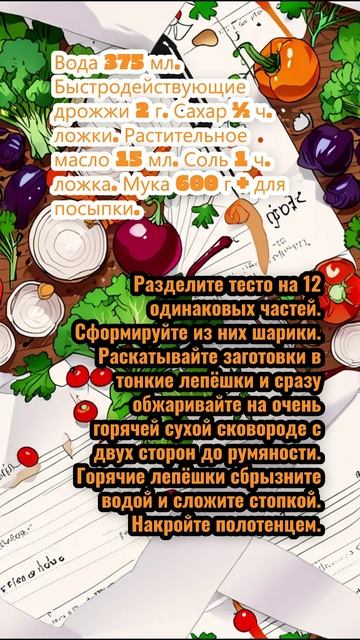 Домашний лаваш из дрожжевого теста