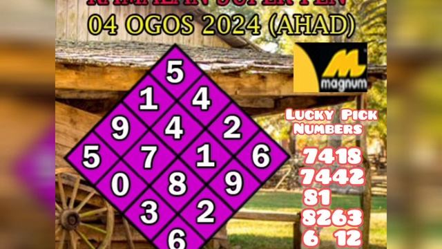 Carta Ramalan 4D 04.08.2024 Magnum Damacai Toto MKT Prediction by Ramalan Super Pen