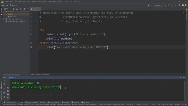 Learn Python EXCEPTION HANDLING in 5 minutes! 🚦