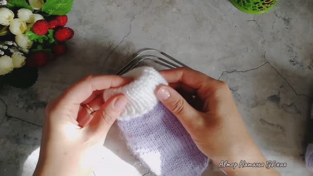 Детские варежки из пуха норки, 2 - 3 года Базовая модель варежек спицами