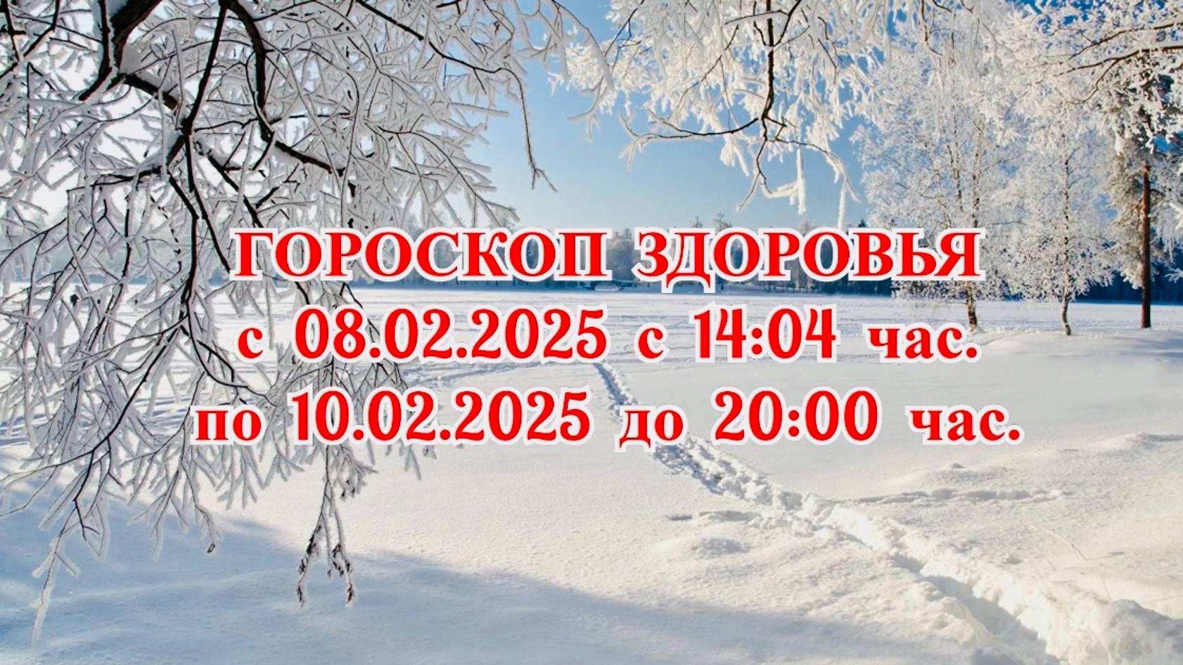 "ГОРОСКОП ЗДОРОВЬЯ с 08.02.2025 по 10.02.2025!!!"