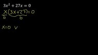 3x^2+27x=0 , ecuaciones cuadraticas , hallar x con exponente 2