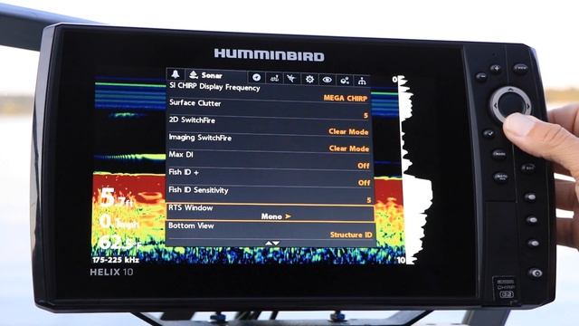 Humminbird HELIX How to Adjust RTS Window (Real-Time Sonar)