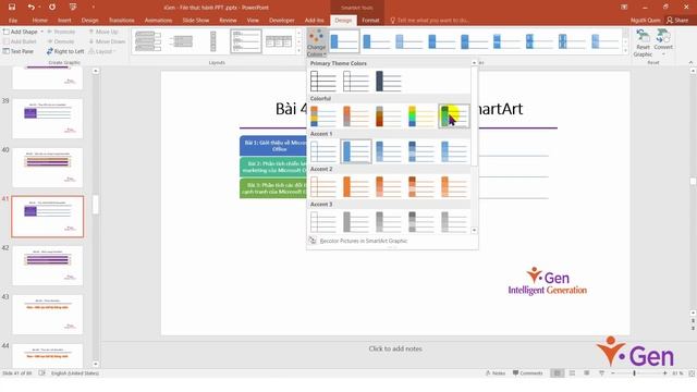 P8 Bài 4 Tùy chỉnh thiết kế Smartart