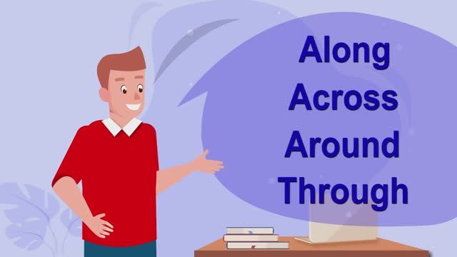 Along, across, around & through. Английские предлоги движения.