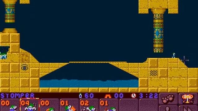 DOS Lemmings 2: The Tribes Egyptian 9 Wave Pathway