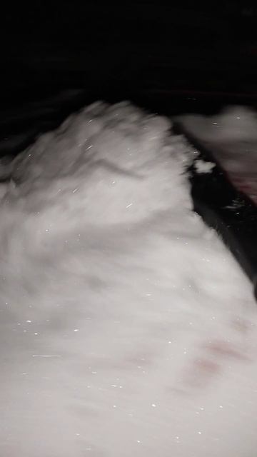 Вечерняя чистка авто от снега