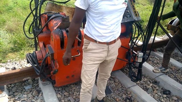 Indian Railway Flush welding on track