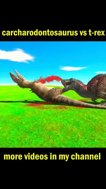 t-rex vs carcharodontosaurus #shorts #trex #carcharodontosaurus