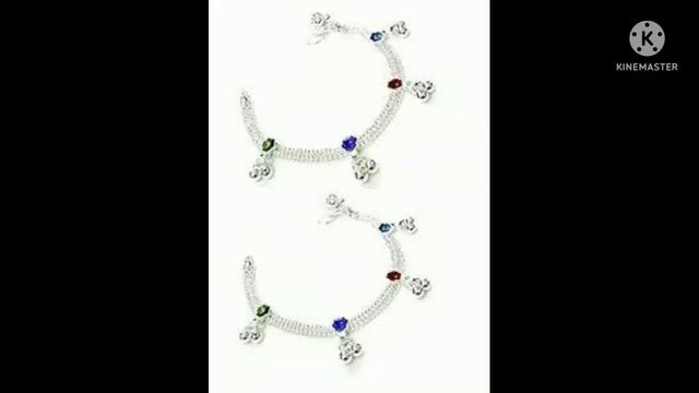 Silver anklets for kids/Small Girls payal/Kids nazar battu