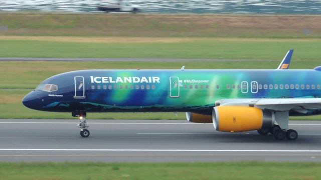 *Inaugural Flight* Iceland Air 757-200 Hekla Aurora Livery [TF-FIU] landing in PDX