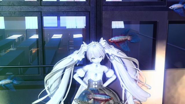 Miku Hatsune - Monochrome Blue Sky 4K