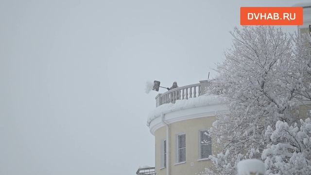 Сильнейший за 10 лет снегопад в Хабаровске продолжается третий день