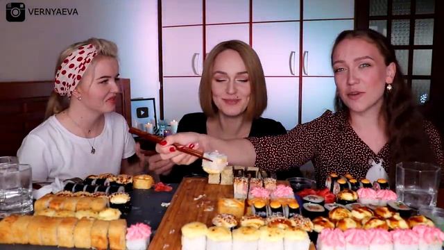 🍿MUKBANG | 150 суши/роллов (результат конкурса) | 150 sushi/rolls не ASMR