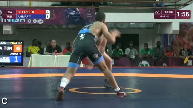 BRONZE FS - 80 kg: N. DE LANGE (RSA) v. Y. AMMAR (TUN)