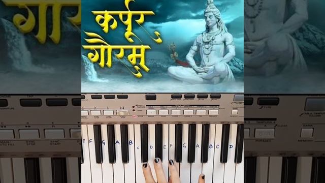How To Play~Karpur Gauram Karunavataram||Shiva Powerful mantra|| Easy Tutorial On Keyboard/Harmoniu