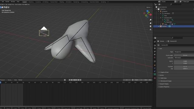 Camera Animation 003 Select Camera + G Key Move Camera カメラの移動