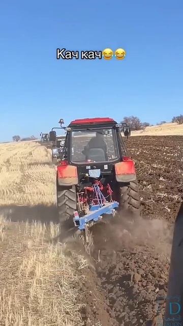 Трактора пашут вид из кабины МТЗ