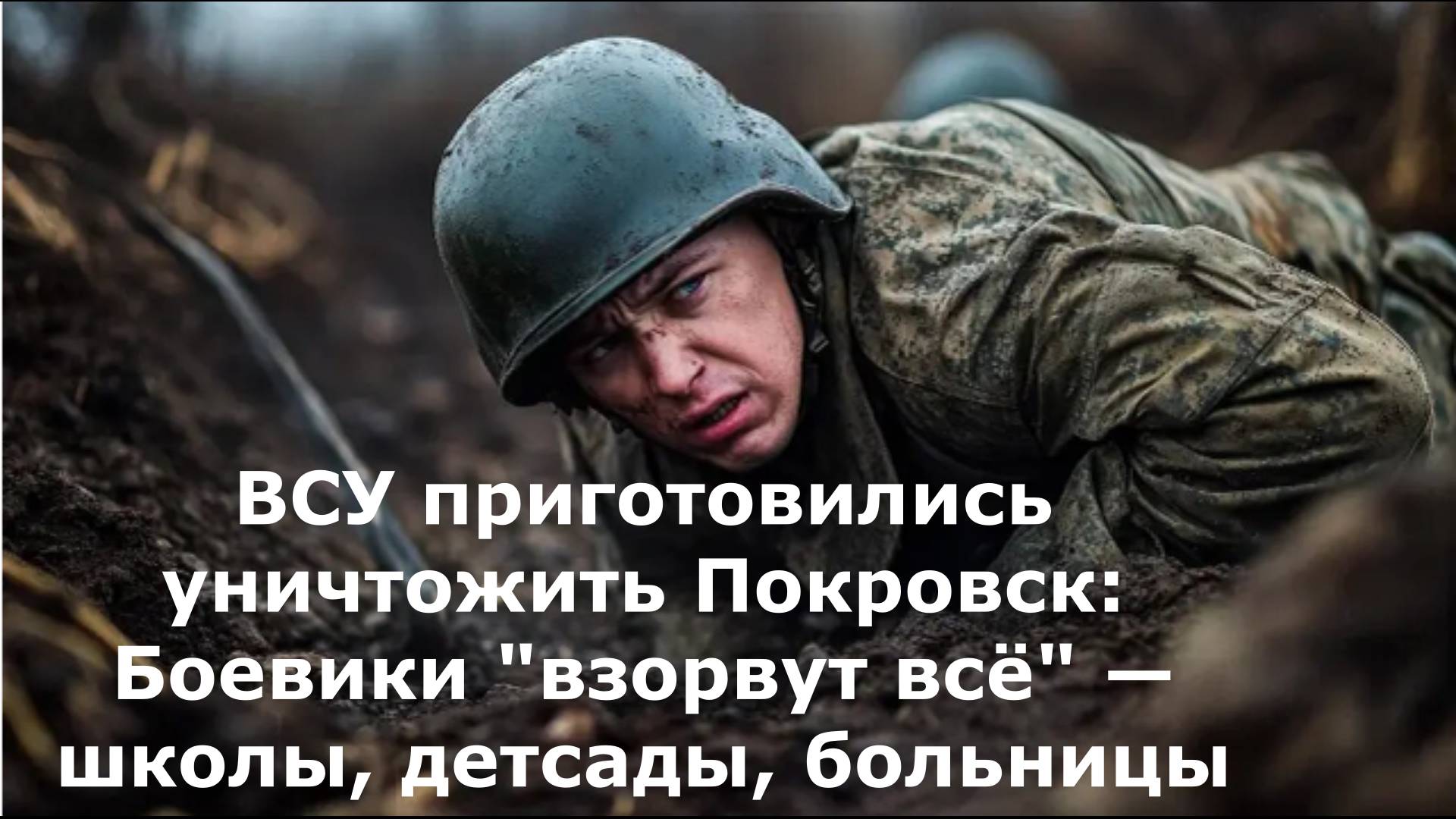 ВСУ приготовились уничтожить Покровск: Боевики "взорвут всё" — школы, детсады, больницы