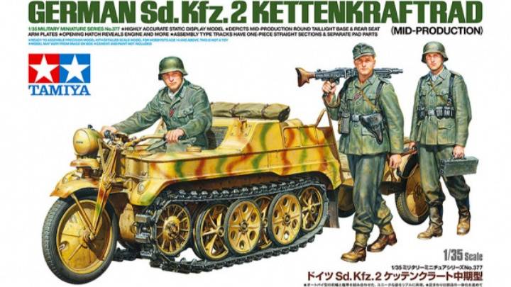 Распаковка Tamiya 1 35 35377 Sd.Kfz.2 Kettenkrad, mittlere Produktion