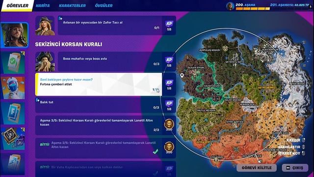 FORTNİTE KARAYİP KORSANLARI GÖREVLERİ - SEKİZİNCİ KORSAN KURALI FORTNİTE 5.BÖLÜM 3.SEZON TÜRKÇE