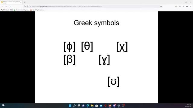 Greek letters in the IPA