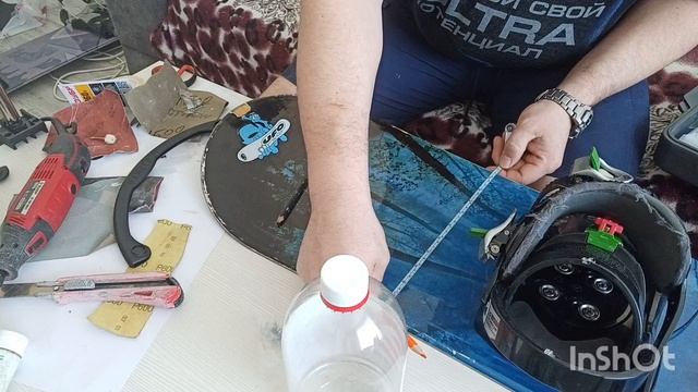 ремонт сноуборда и установка бампера на доску
