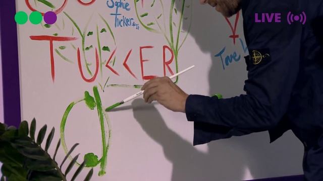 Damon Albarn painting at Park Live Festival in Moscow