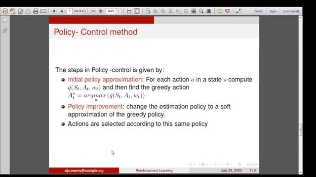 Policy control in Functional Approximation