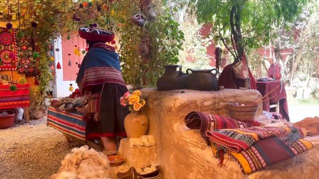 Chinchero, Peru. Traditional Alpaca textiles