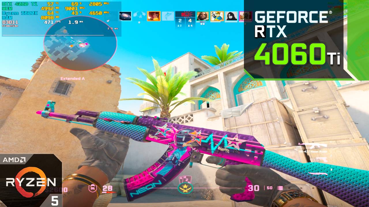CS2 : RTX 4060 Ti + Ryzen 5600X