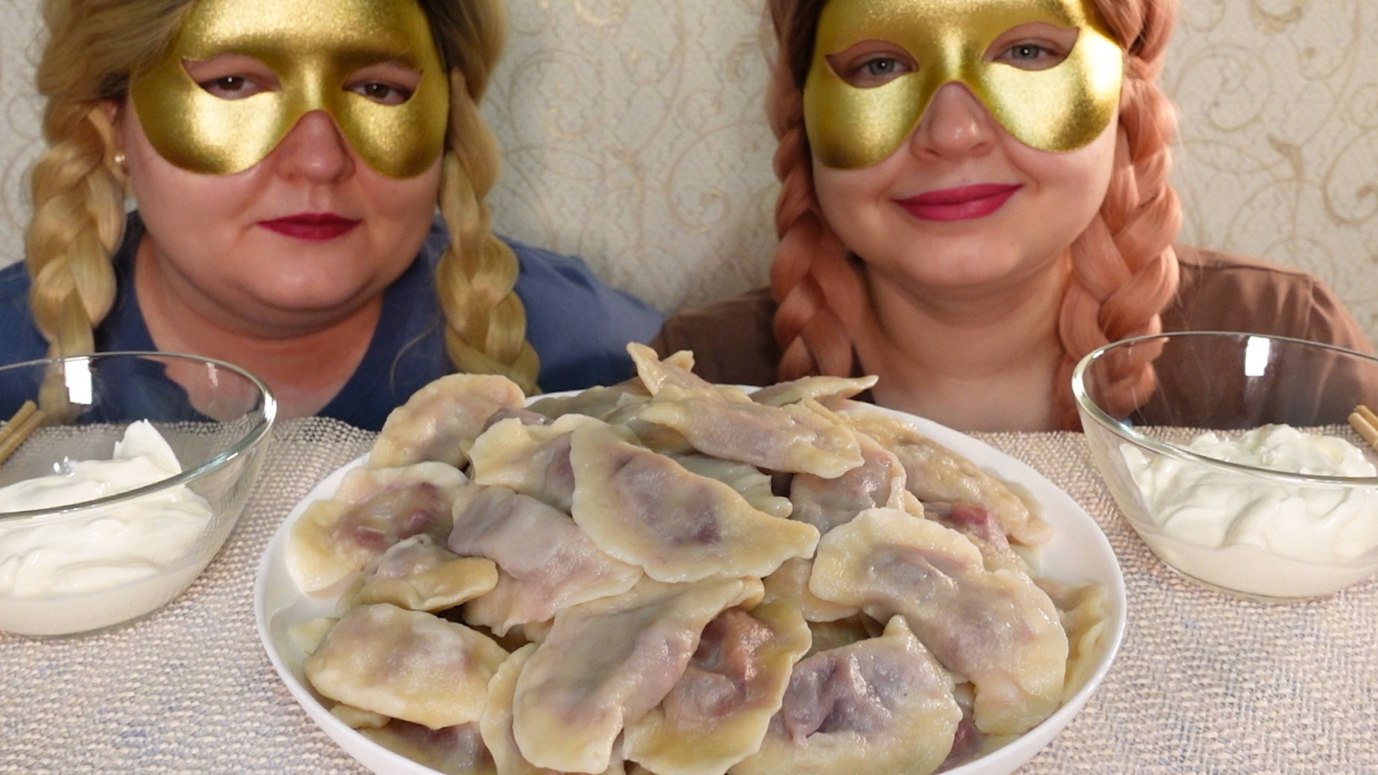 ASMR MUKBANG Вареники с вишней Cherry Dumpling Eating Sound No Talking Звуки Еды Мукбанг не Болталка