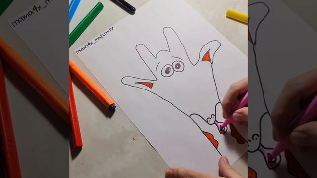 ЛАЙФХАК,рисуем жирафа с помощью руки