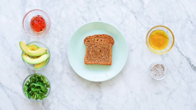 Avocado Toast with Habanero Pepper Jam, Arugula, & Olive Oil | 1-2 Simple Cooking