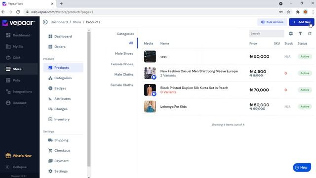 Create Your Online Store with Vepaar!