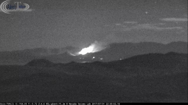 Grant Fire continues rapid growth as seen from TV Hill at 10 PM