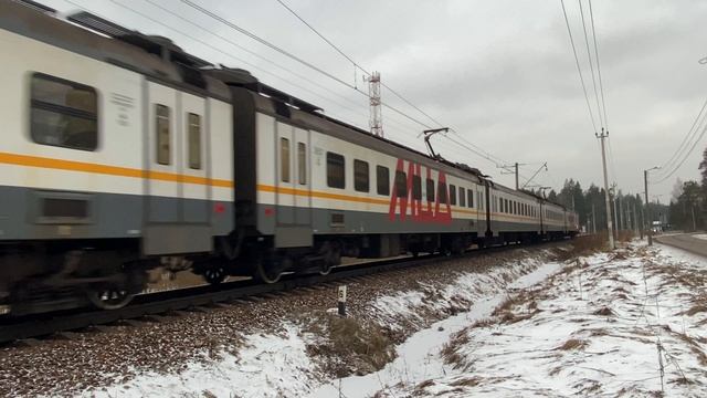 Электропоезд ЭП2Д-0145 «МЦД» платформа Хлюпино до станции Икша. 06.02.2025.