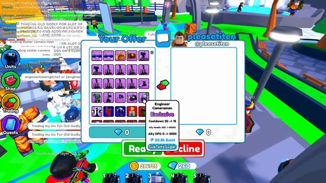 What do People Trade for SIGNED ENGINEER CAMERAMAN │ Toilet Tower Defense